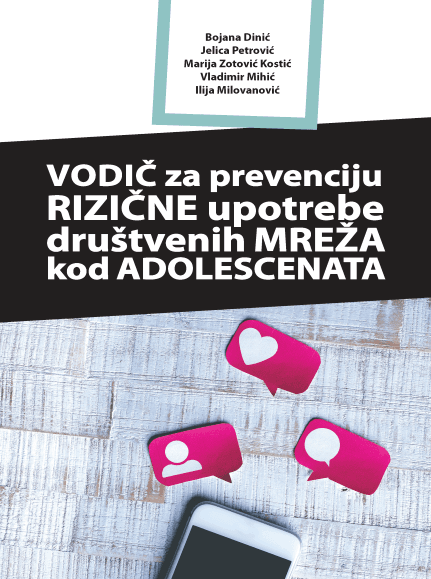 Naslovna strana: „VODIČ ZA PREVENCIJU RIZIČNE UPOTREBE DRUŠTVENIH MREŽA”